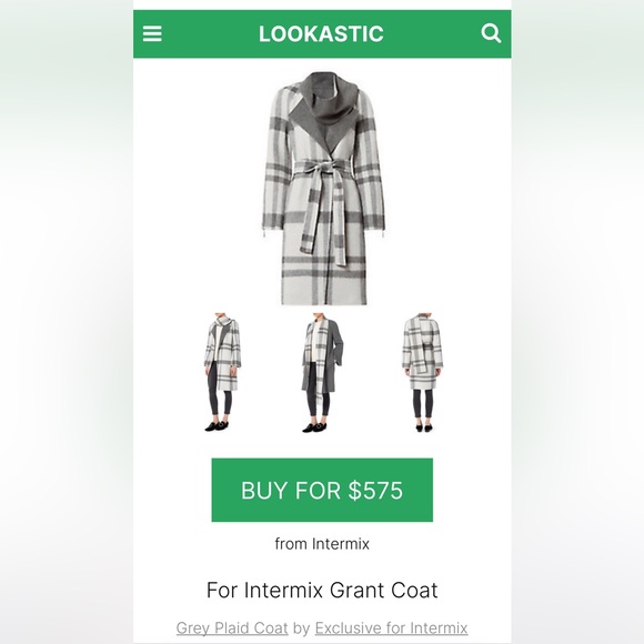 NWT Intermix Grant plaid coat. Size petite - Picture 2 of 6